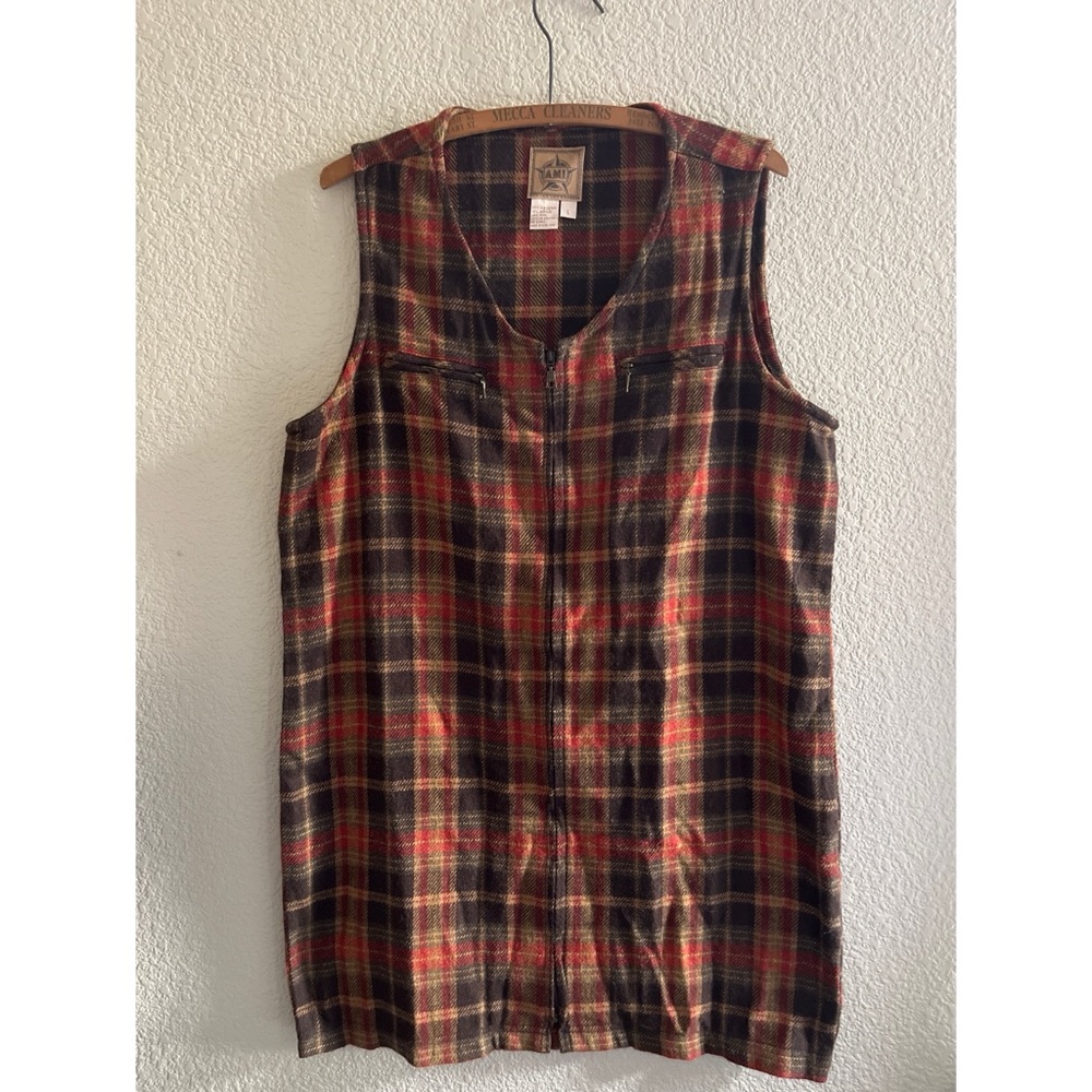 AMI Vintage Plaid Vest Dress Women’s Size Large